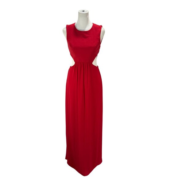 BCBGMAXAZRIA Red Cutout Back Gown - Picture 7 of 10